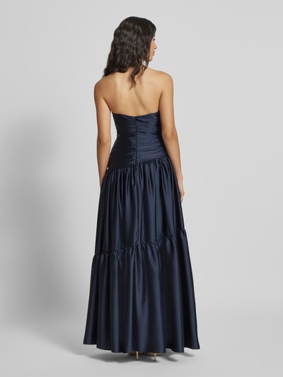 Luxuar Sukienka wieczorowa z marszczeniami i dołem obszytym falbaną Ciemnoniebieski 5