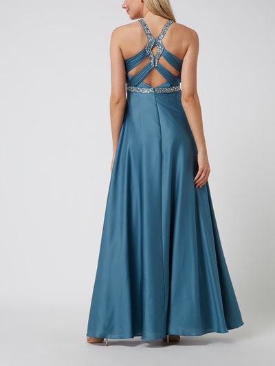 Jake*s Cocktail Abendkleid aus Satin  Smaragd Melange 5