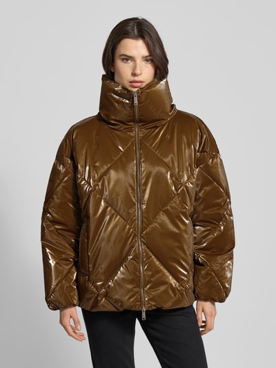 Stefanel Steppjacke mit Zweiwege-Reißverschluss Dunkelbraun 4