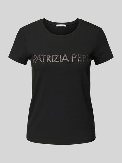 Patrizia Pepe T-shirt met label met strass-steentjes Zwart - 2