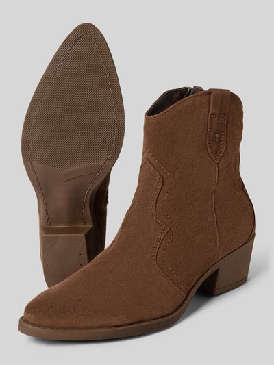 Tamaris Stiefeletten aus echtem Leder im Cowboy-Stil Dunkelbraun 4