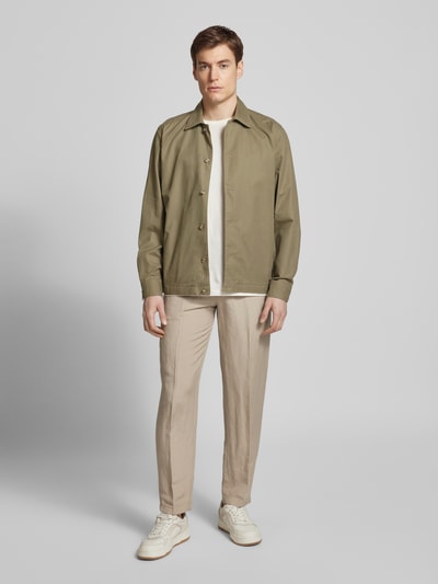 Marc O'Polo Loose Fit Overshirt aus Baumwoll-Leinen-Mix Oliv 1