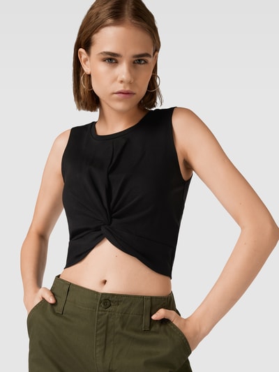 Noisy May Crop Top mit Knotendetail Modell 'TWIGGI' Black 3