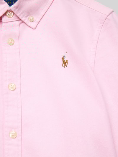 Polo Ralph Lauren Teens Regular fit overhemdblouse met logostitching, model 'Trinetteox' Roze - 2
