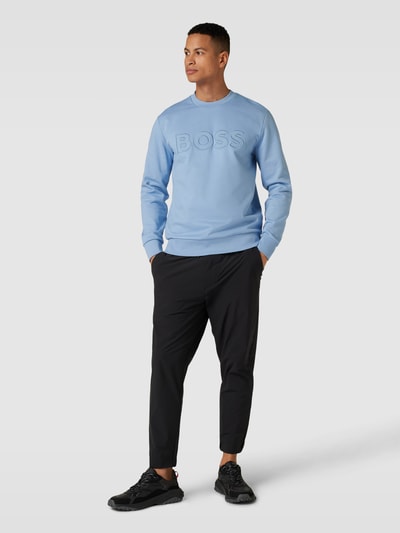 BOSS Sweatshirt mit Label-Stitching Modell 'Stadler' Bleu 1