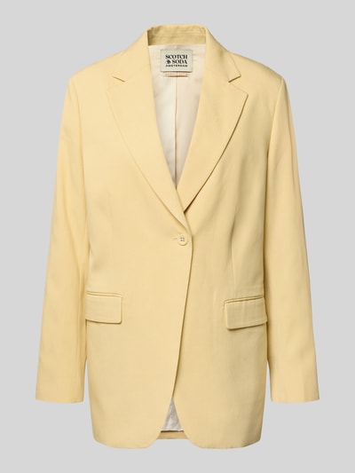 Produktfoto, Relaxed Fit Blazer met klepzakken van Scotch & Soda in lichtgeel, mix van katoen en lyocell, reverskraag, knoopsluiting