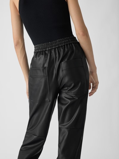 Tibi Hose in Leder-Optik Schwarz 6