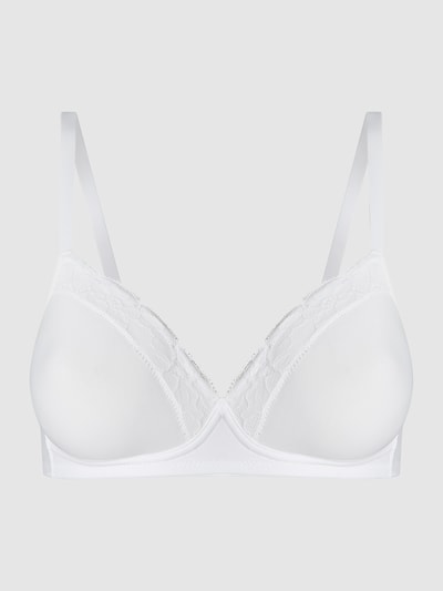 Hanro Soft-beha met gewatteerde cups, model 'Cotton Lace Light' Wit - 2