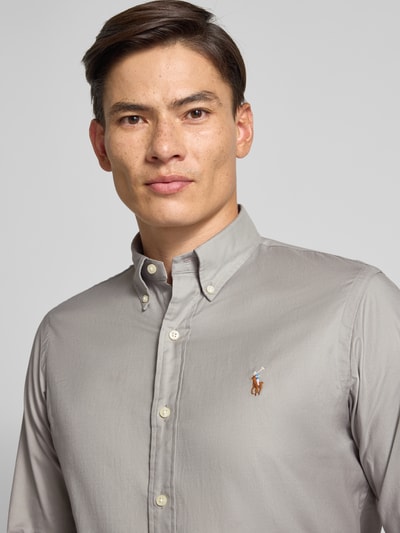 Polo Ralph Lauren Freizeithemd mit Knopfleiste Hellgrau 3