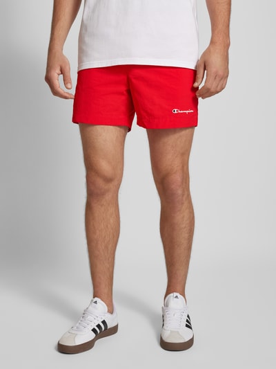 CHAMPION Regular Fit Badeshorts mit Label-Stitching Rot 4