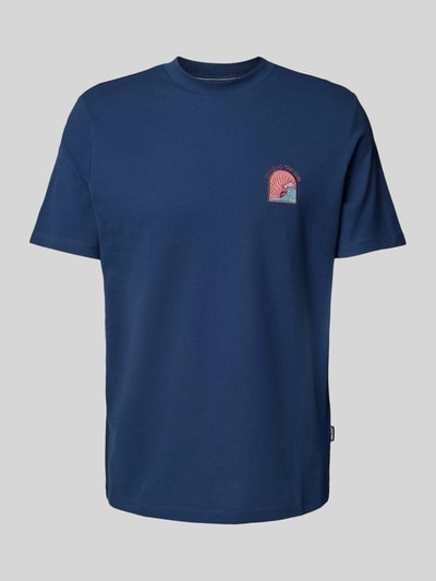 Blend T-Shirt mit Motiv- und Statement-Stitching Modell 'JOBBE' Marine 2