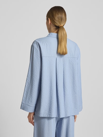 Jake*s Collection Relaxed Fit Bluse mit Strukturmuster Blau 5