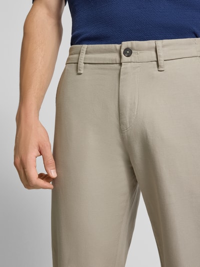 Marc O'Polo Tapered Chino aus Baumwoll-Leinen-Mix Model 'OSBY JOGGER' Mittelgrau 3