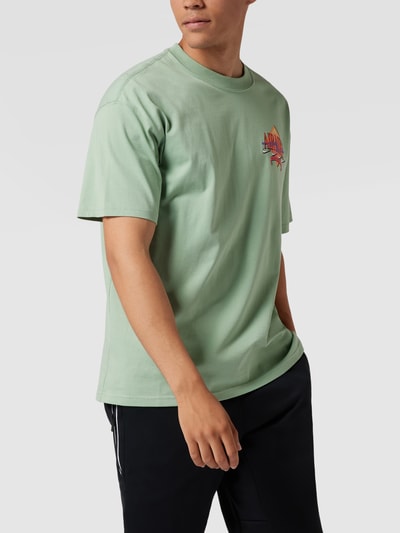 Nike T-shirt z bawełny z nadrukiem z logo Limonkowy 4