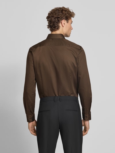 OLYMP No. Six Super Slim Fit Businesshemd aus Baumwoll-Mix Mittelbraun 5
