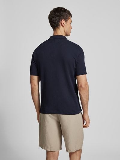 Marc O'Polo Regular Fit Poloshirt aus Baumwoll-Leinen-Mix Marine 5