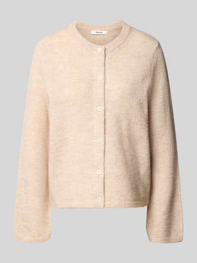 Produktfoto, Regular Fit Strickjacke aus Woll-Mix mit Alpaka-Anteil Modell 'LULU NEW' von Selected Femme, efekt: jednolity kolor, krój regular fit, listwa guzikowa, kształt kołnierza: dekolt okrągły, długi rękaw, zakończenie rękawów: prążkowane, wykończenie: prążkowane, wykończenie materiału: dzianina, materiał: mieszanka wełny