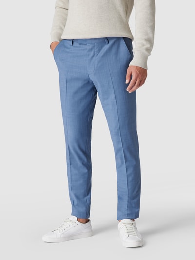 Cinque Slim fit pantalon met persplooien, model 'Monopoli' Blauw - 4