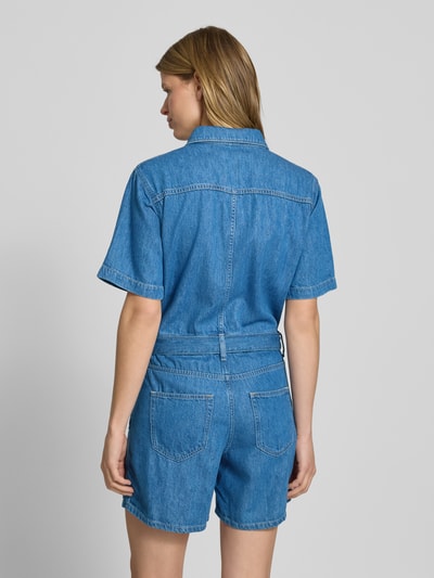 Marc O'Polo Denim Jumpsuit met platte kraag en strikceintuur Jeansblauw - 5