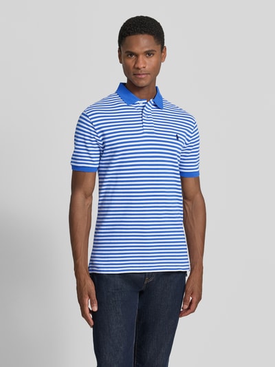 Polo Ralph Lauren Slim Fit Poloshirt aus reiner Baumwolle Modell 'YD MESH STRIPE POLO' Royal 4
