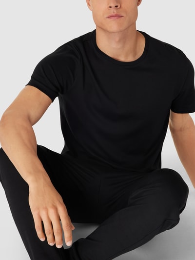 Christian Berg Men Regular Fit T-Shirt mit geripptem Rundhalsausschnitt Black 3