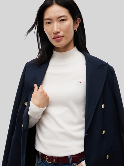Tommy Hilfiger Slim Fit Langarmshirt mit Mock Neck Offwhite 3