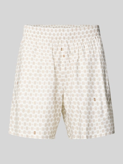 Lacoste Regular Fit Chinoshorts aus Baumwoll-Viskose-Mix Modell 'Aop Short Tenniscourt' Offwhite 1