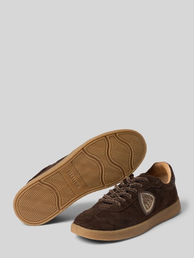 Blauer USA Sneaker aus Leder-Mix Modell 'AURORA' Dunkelbraun 4