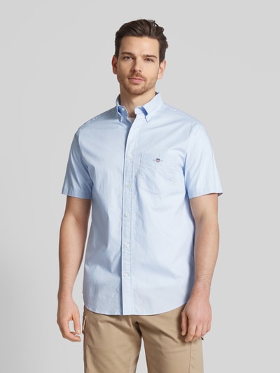 Gant Freizeithemd mit Label-Stitching Hellblau 4