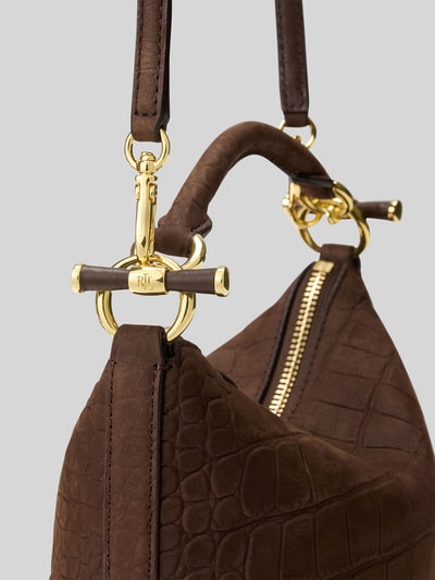 Lauren Ralph Lauren Umhängetasche aus echtem Rindsleder Modell 'BLKE MINI' Dunkelbraun 6