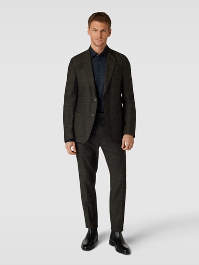 CK Calvin Klein Slim Fit Business-Hemd in unifarbenem Design Modell 'Bari' Black 1