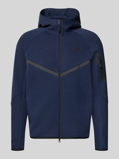 Produktfoto, dunkelblaue Regular Fit Sweatjacke aus Baumwoll-Mix von Nike, Herren Sweatjacke, dezente Struktur, klare Linien
