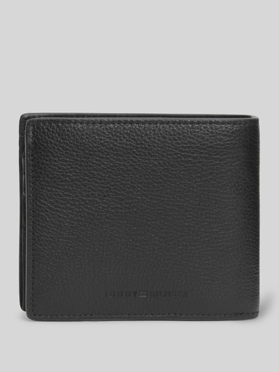 Tommy Hilfiger Portfel z prawdziwej skóry z aplikacją z logo BLACK 3