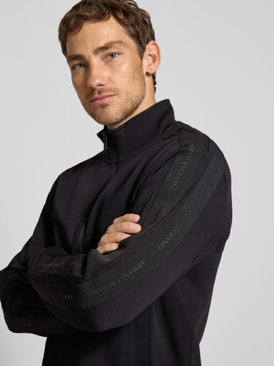 Armani Exchange Regular Fit Sweatjacke aus Baumwoll-Mix Modell 'Felpa' Black 3