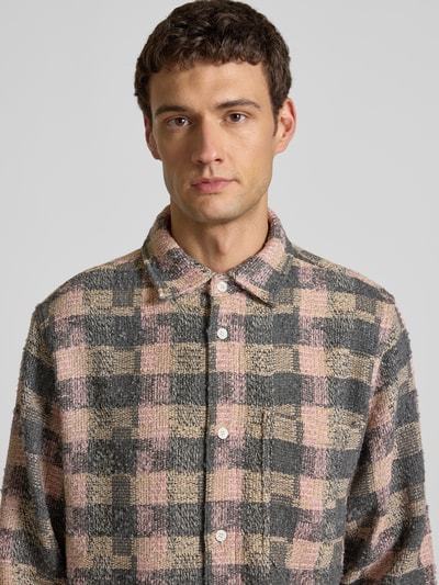 WOODBIRD Koszula casualowa ze wzorem pointelle model ‘Glixto’ Jasnobrązowy 3