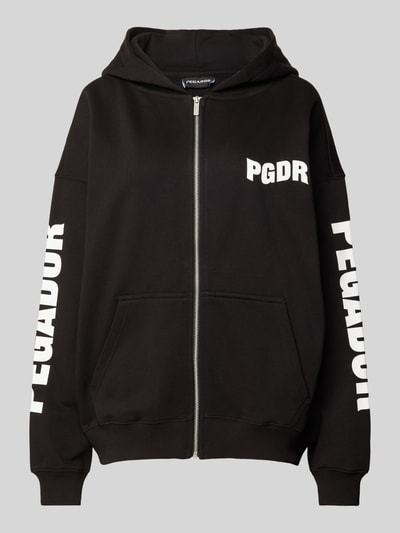 Pegador Oversized sweatjack met labelprint, model 'VINYA' Zwart - 2