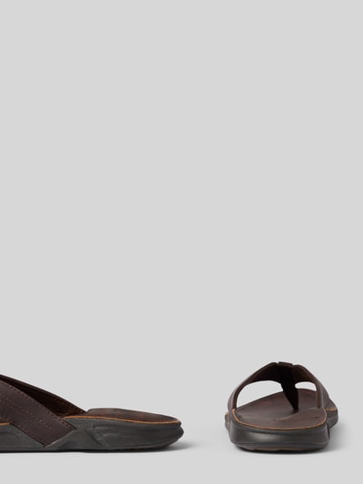 REEF Teenslippers met labeldetail, model 'BAY' Donkerbruin - 2