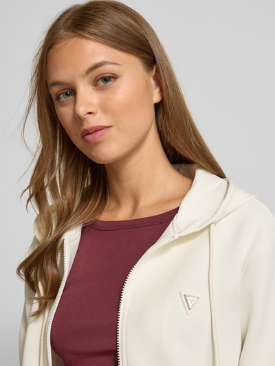 Guess Activewear Sweatjacke mit Label-Applikation Offwhite 3
