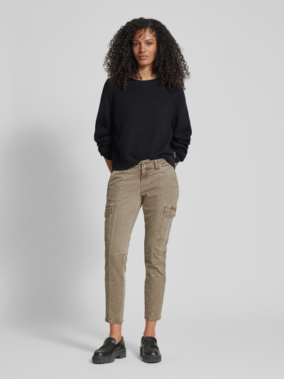 Buena Vista Skinny fit cargobroek met siernaden Beige - 1