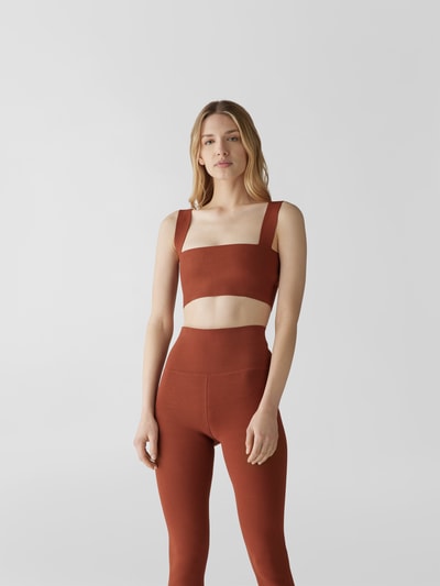 Victoria Beckham Bandeau-Top in Ripp-Optik Mittelbraun 4