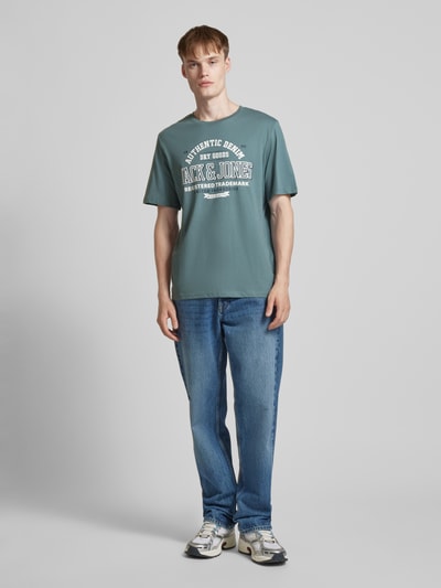 Jack & Jones T-Shirt mit Label-Print Modell 'ELOGO' Ocean 1