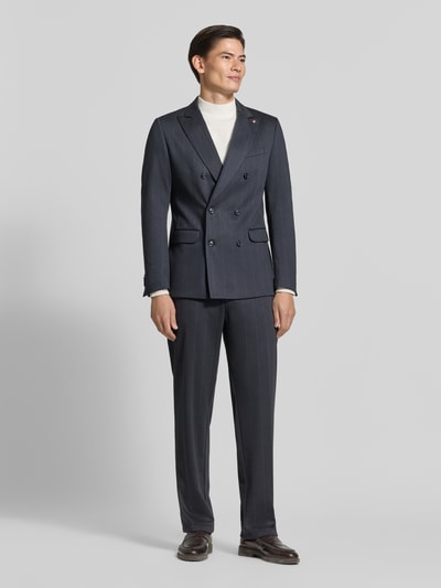 CG – CLUB of GENTS Pantalon in all-over look model 'Ole' Donkerblauw - 1