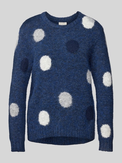 FREE/QUENT Gebreide pullover met ribboorden, model 'Luisa' Blauw - 2