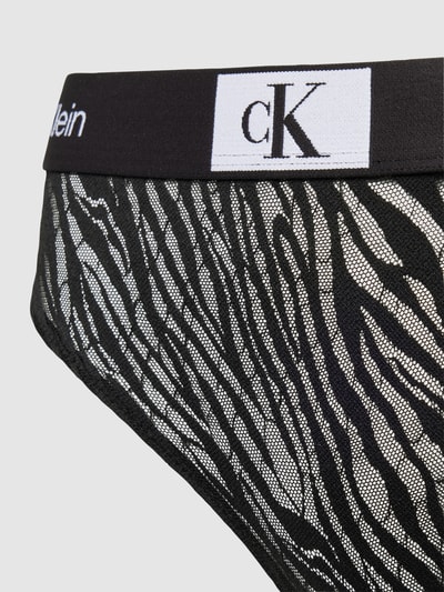 Calvin Klein Underwear String mit Animal-Print im semitransparenten Design Black 2