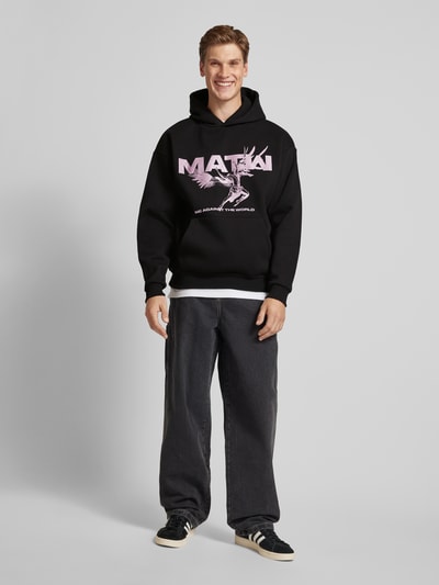 Review X MATW Hoodie mit Label-Print Black 1