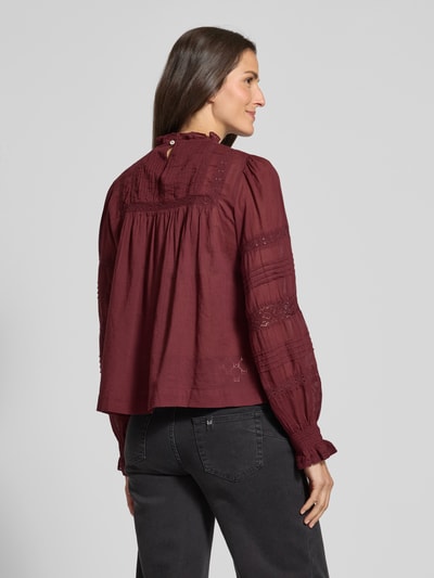Neo Noir Bluse mit rückseitigem Knopfverschluss Modell 'Ebba' Bordeaux 5