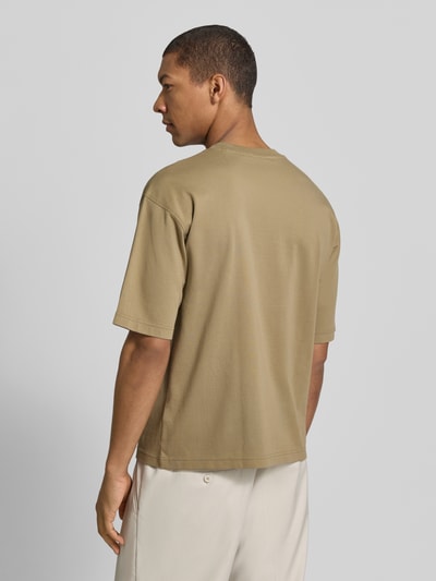 Jake*s Studio Men Relaxed fit T-shirt van puur katoen Olijfgroen - 5