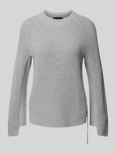 Oui Gebreide pullover met ronde hals Lichtgrijs gemêleerd - 2