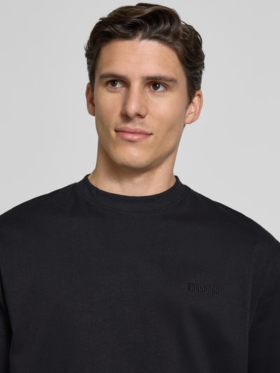 WOODBIRD T-Shirt mit Label-Stitching Modell 'Baine' Black 3