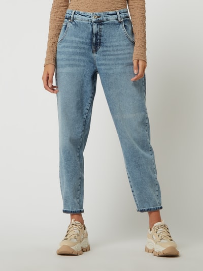 Only Mom Fit Cropped Jeans aus Baumwolle Modell 'Troy' Hellblau 4